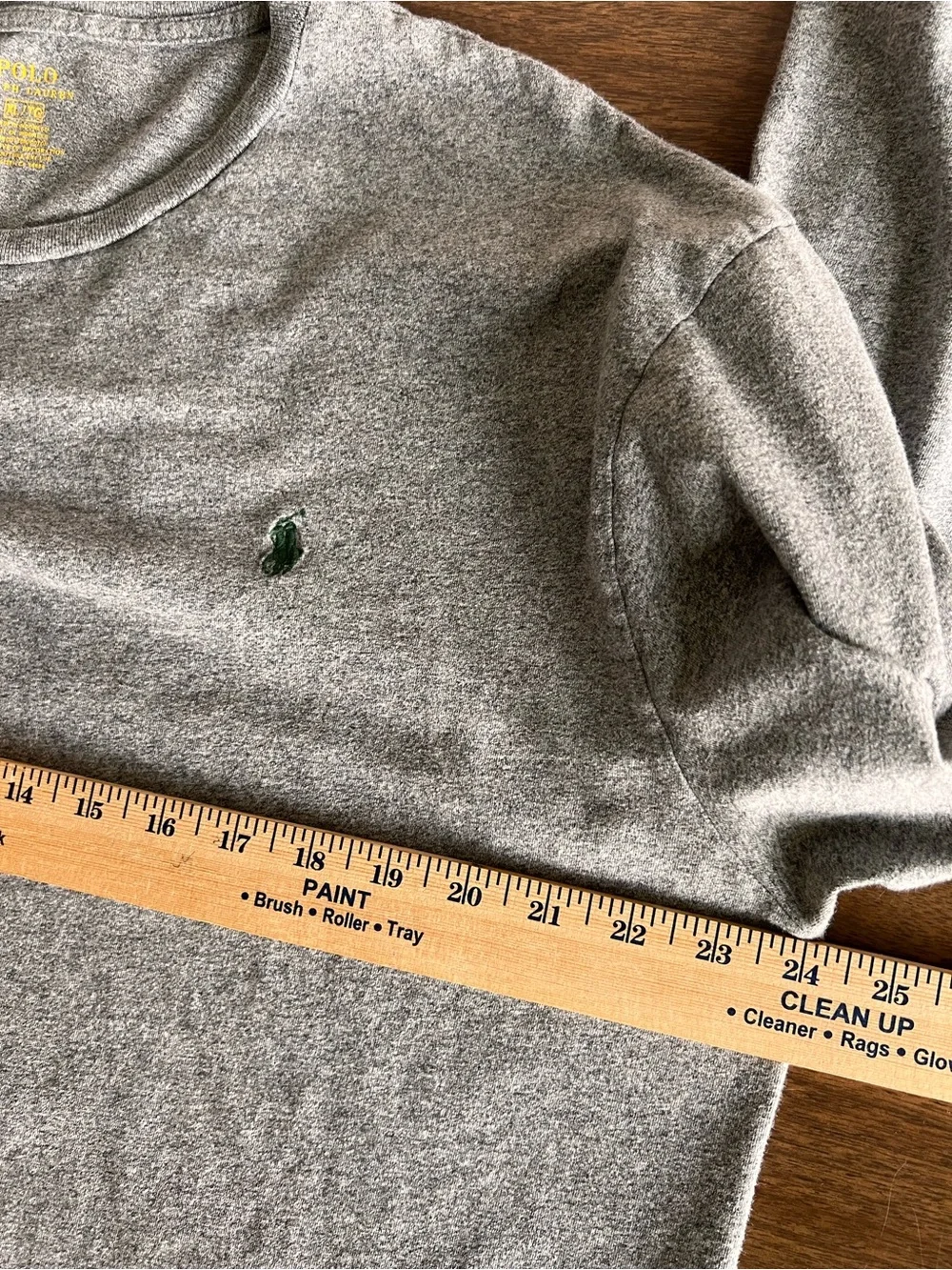 Polo Ralph Lauren Mens XL Long Sleeve T Shirt Gray Heather Green Pony Cotton